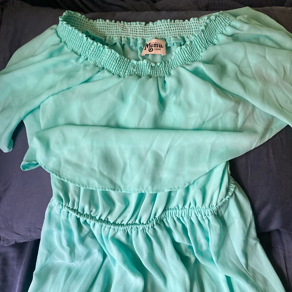 Show me your Mumu mint flowy maxi dress